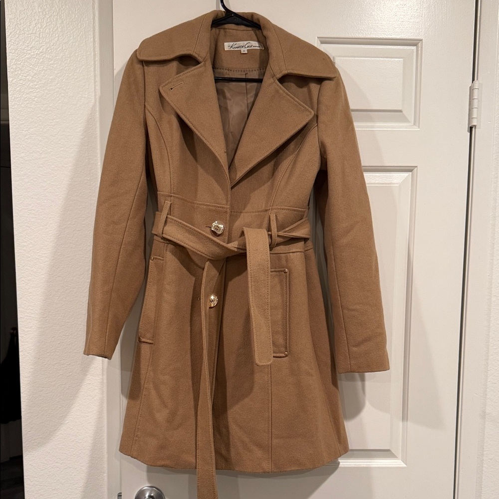Kenneth Cole New York Camel Trench Coat with Belt